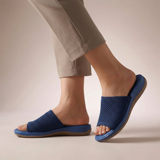 Women's Knit Slide Sandals Contoured Footbed - Vonnera