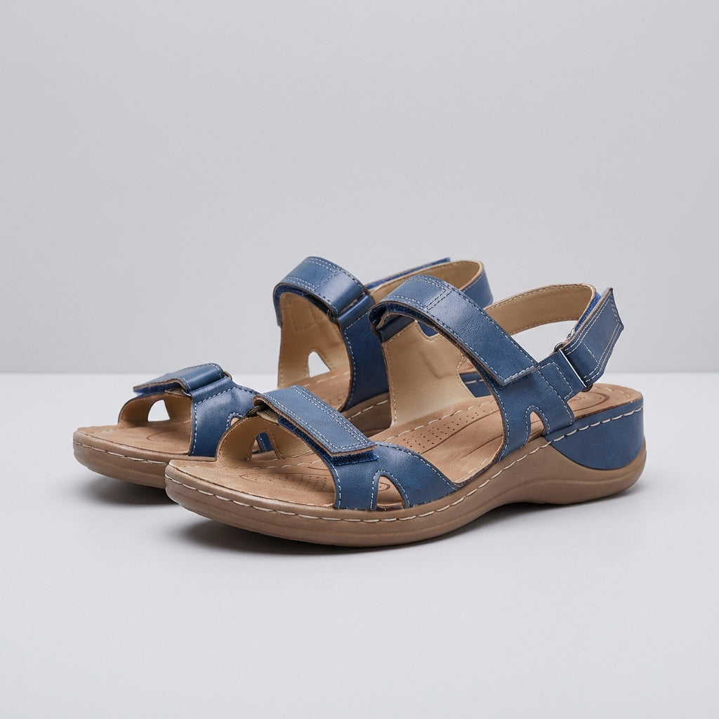 Comfort Sandals Adjustable Straps Cushioned Sole Brown