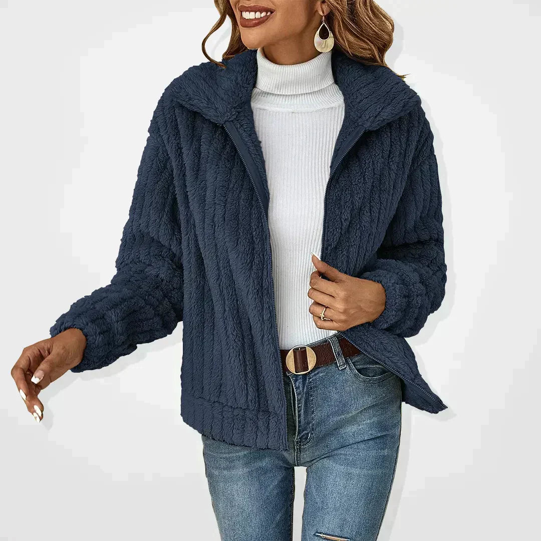 Women's Zipper Jacket Spread Collar