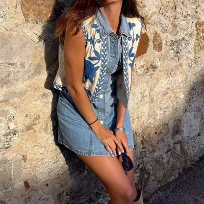 Vivienne Women's Floral Vest Boho Style