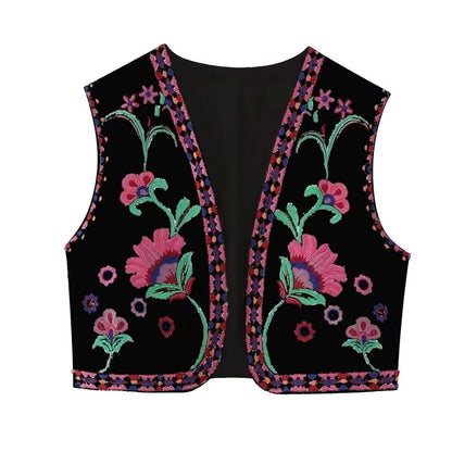 Women's Embroidered Floral Vest