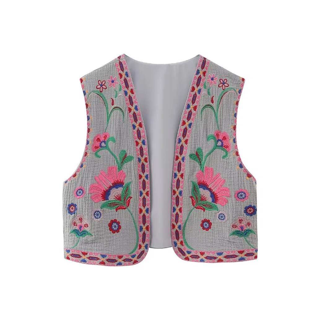 Vivienne Women's Floral Vest Boho Style
