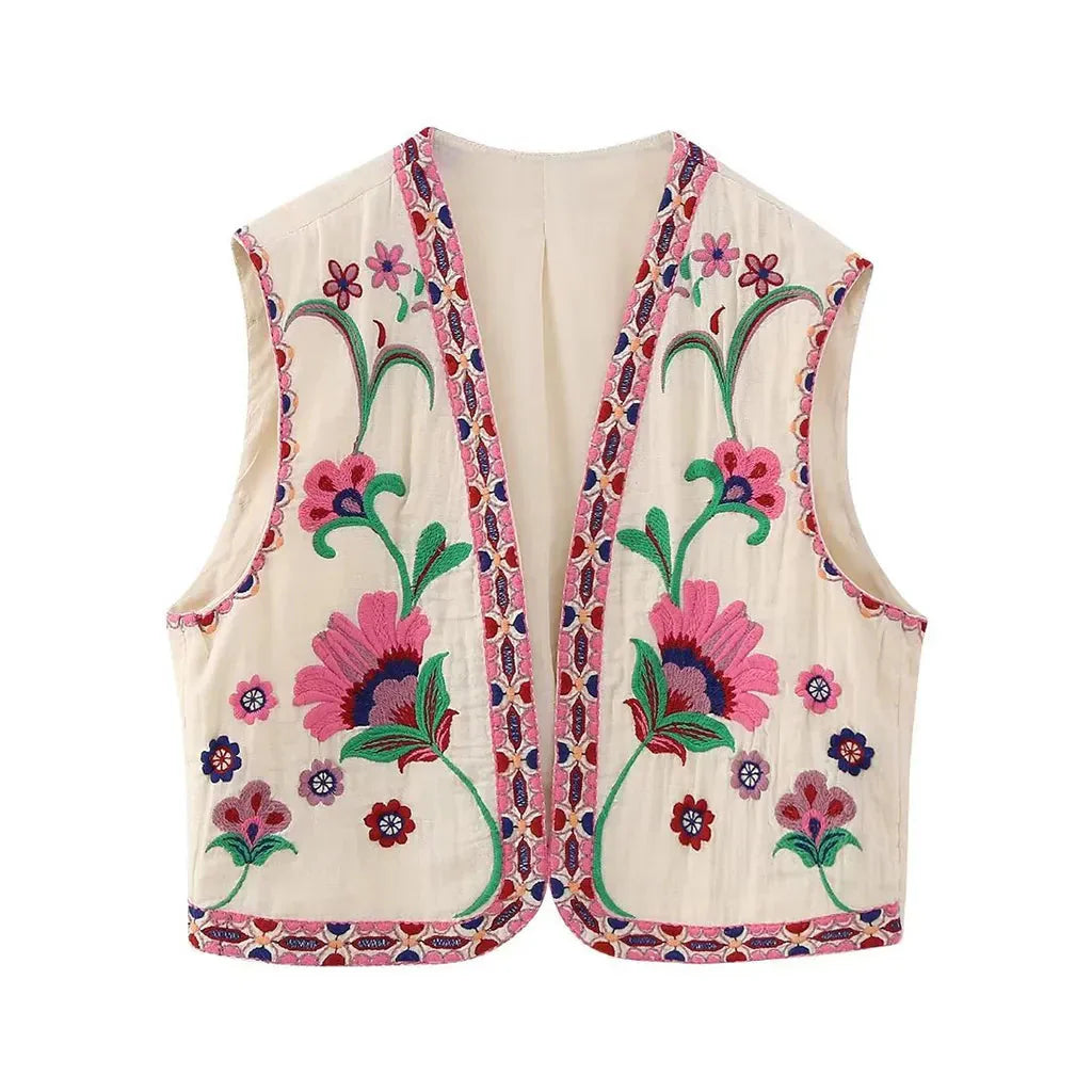 Vivienne Women's Floral Vest Boho Style