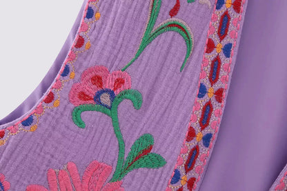 Women's Embroidered Floral Vest