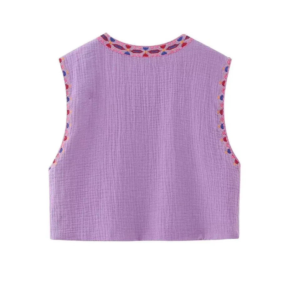Vivienne Women's Floral Vest Boho Style