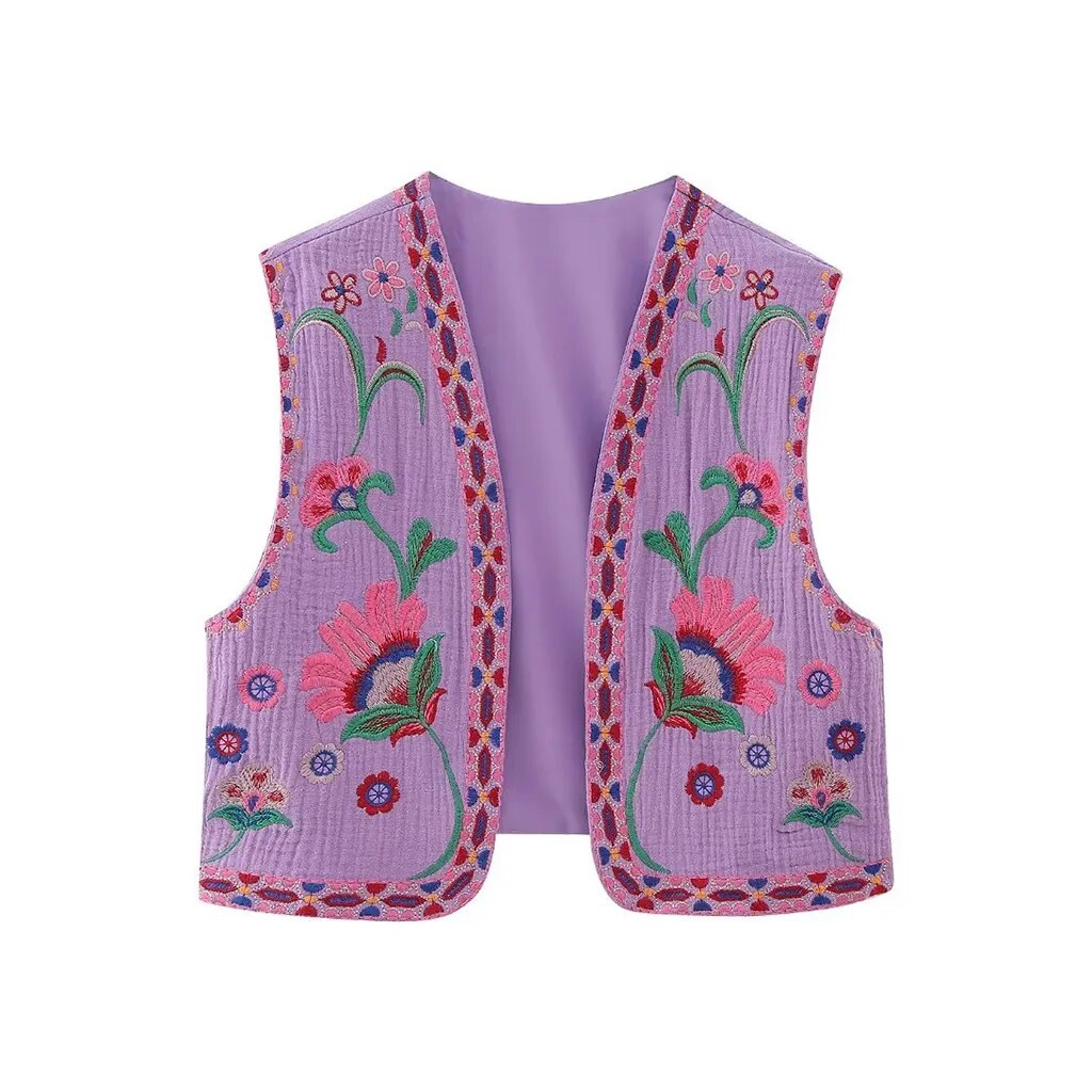 Vivienne Women's Floral Vest Boho Style