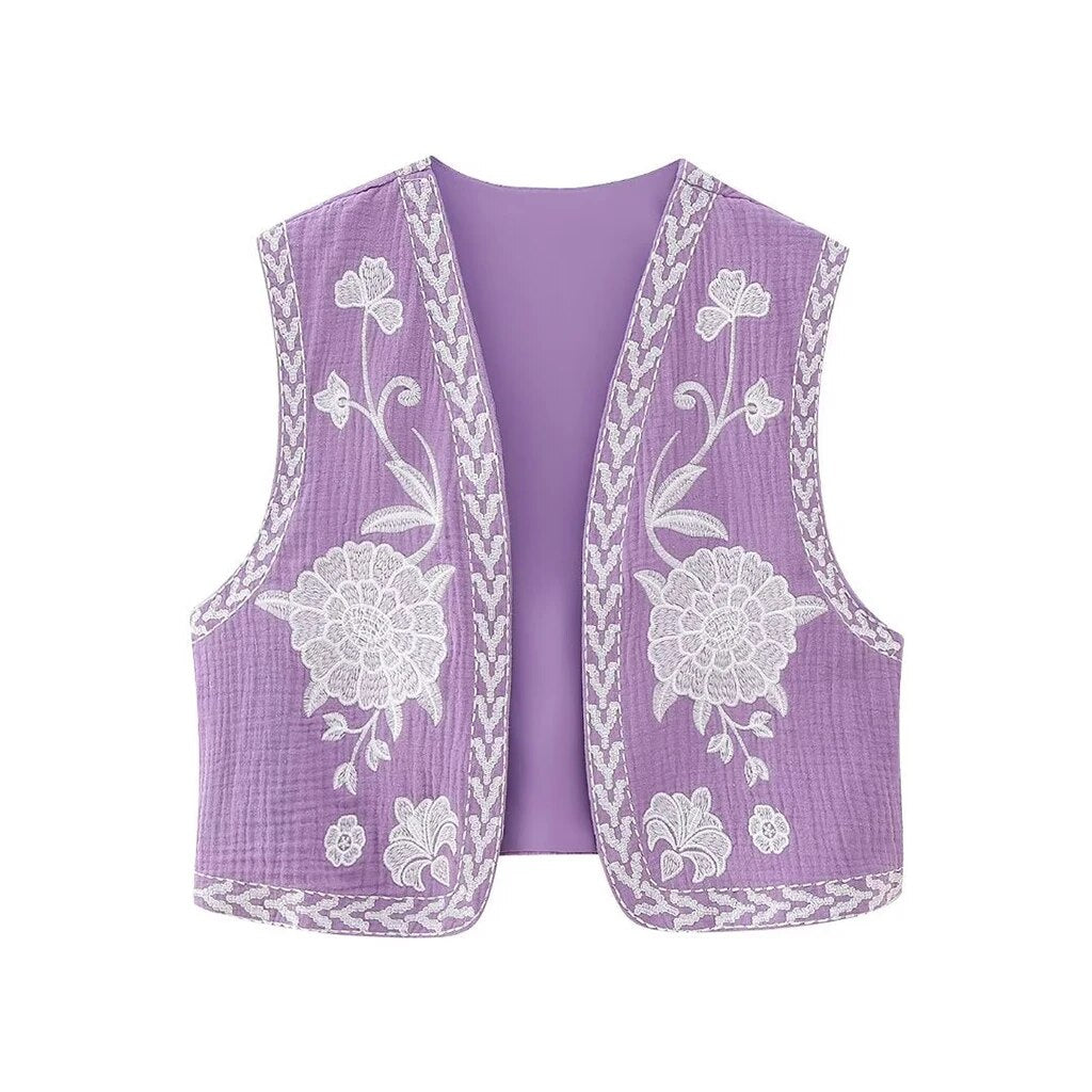 Women's Embroidered Boho Vest