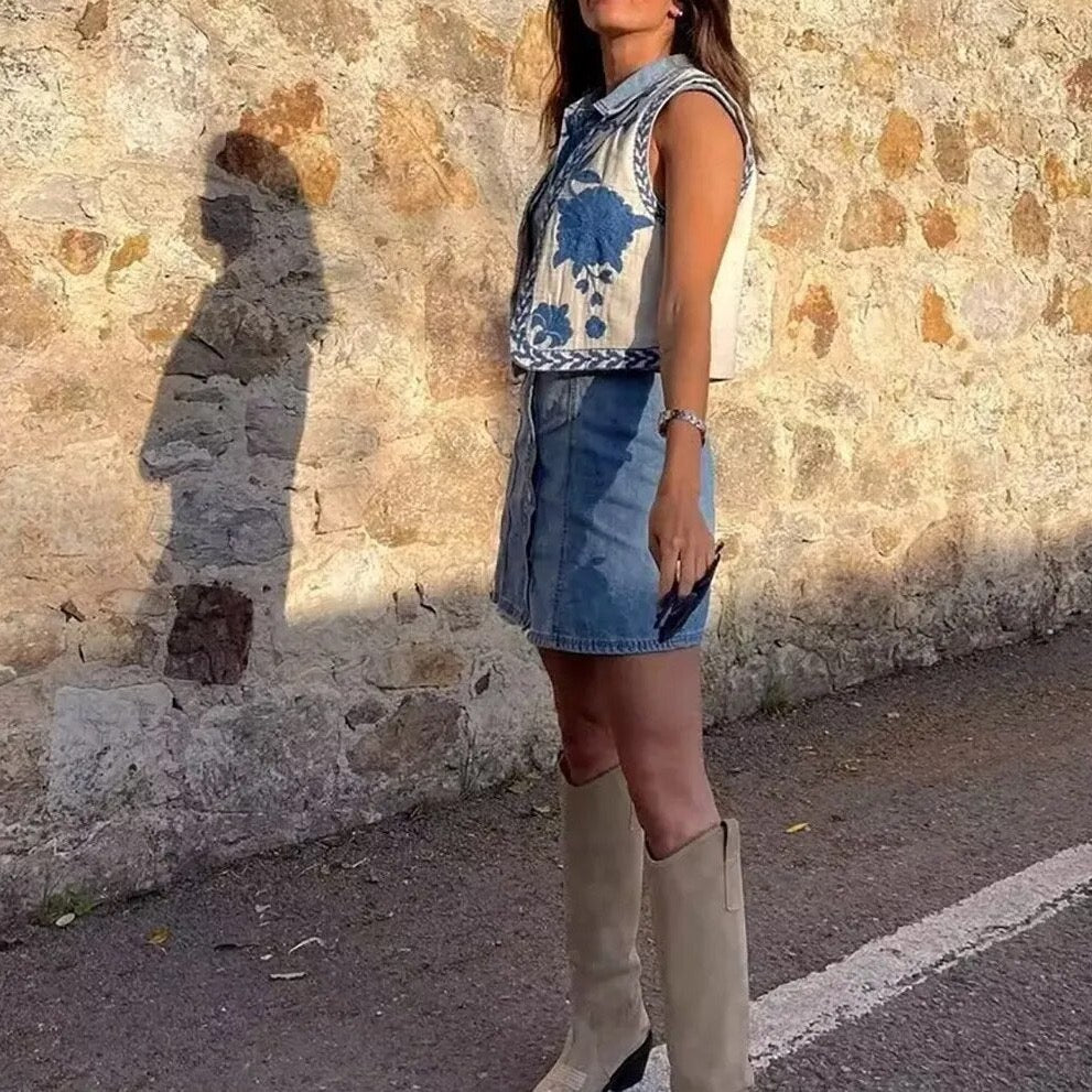 Vivienne Women's Floral Vest Boho Style