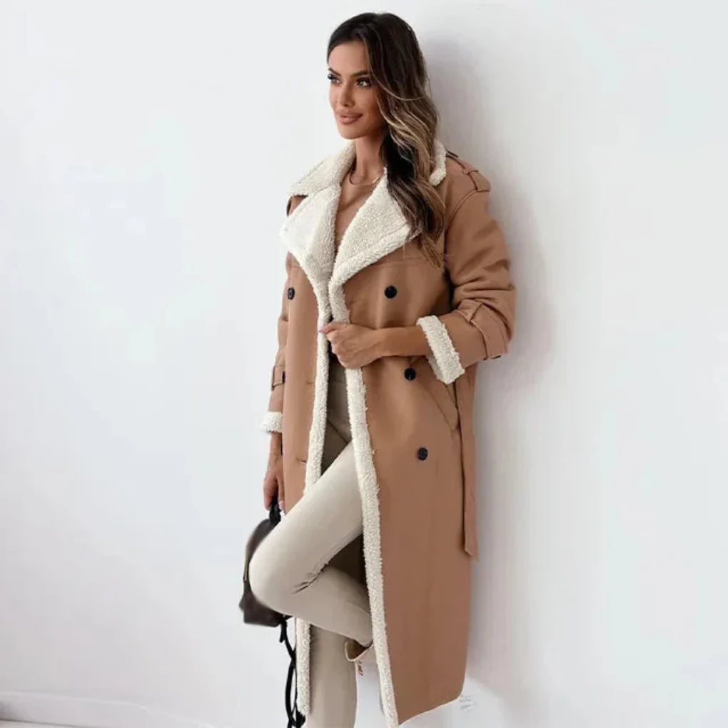 Women's Long Button Down Coat - Vonnera