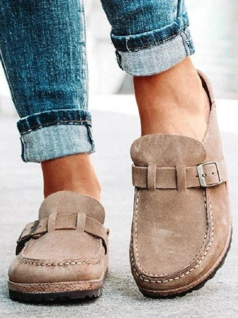 Women's Slip-On Loafers Buckle Strap