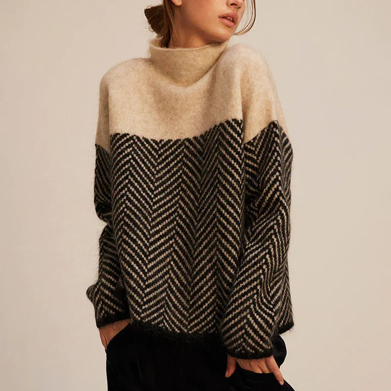 Women's Contrast Panel Sweater - Vonnera