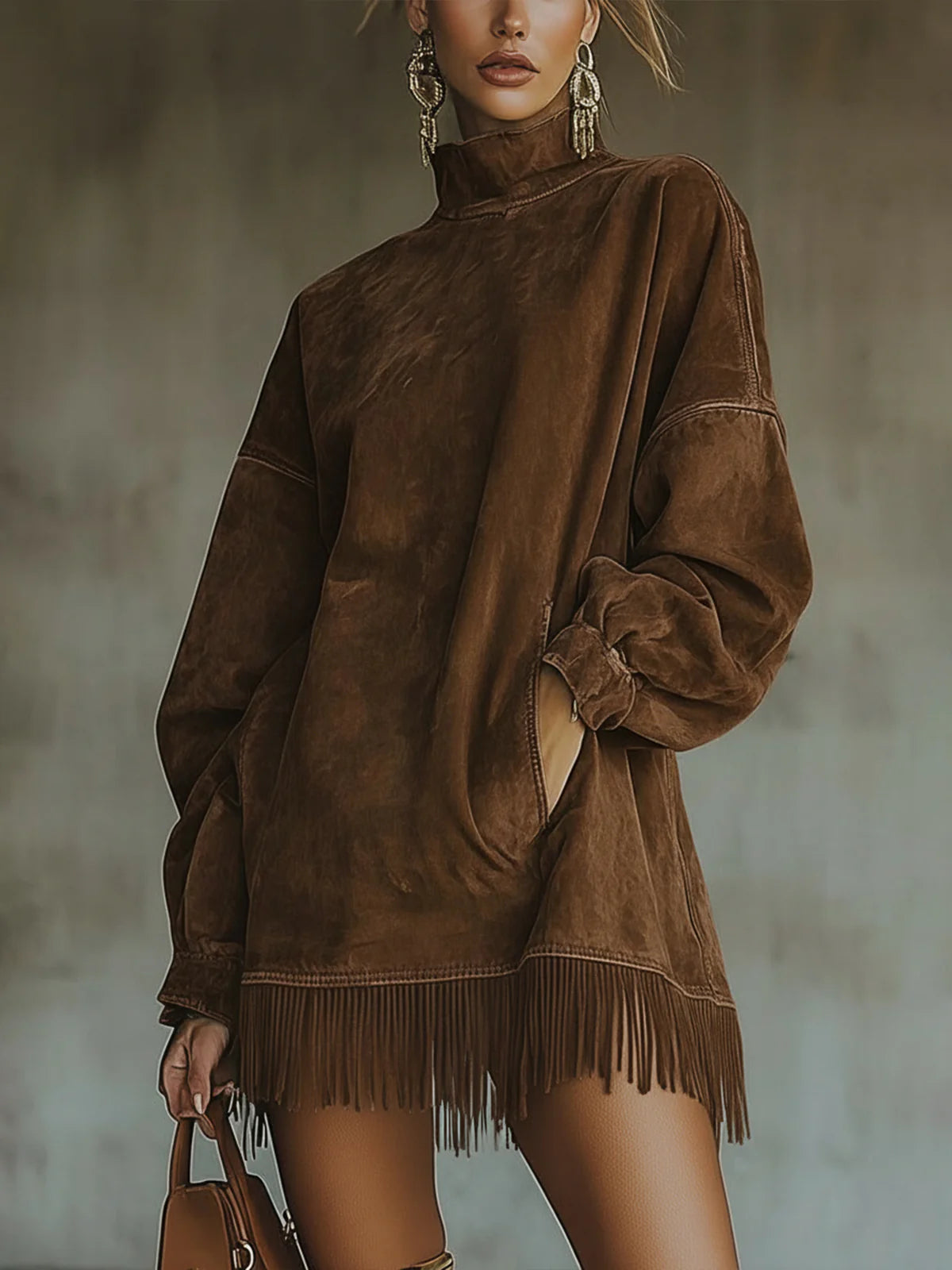 Women's Mini Dress Fringe Hem