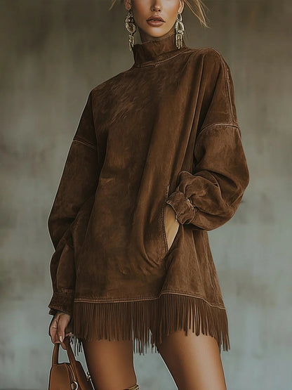 Women's Mini Dress Fringe Hem