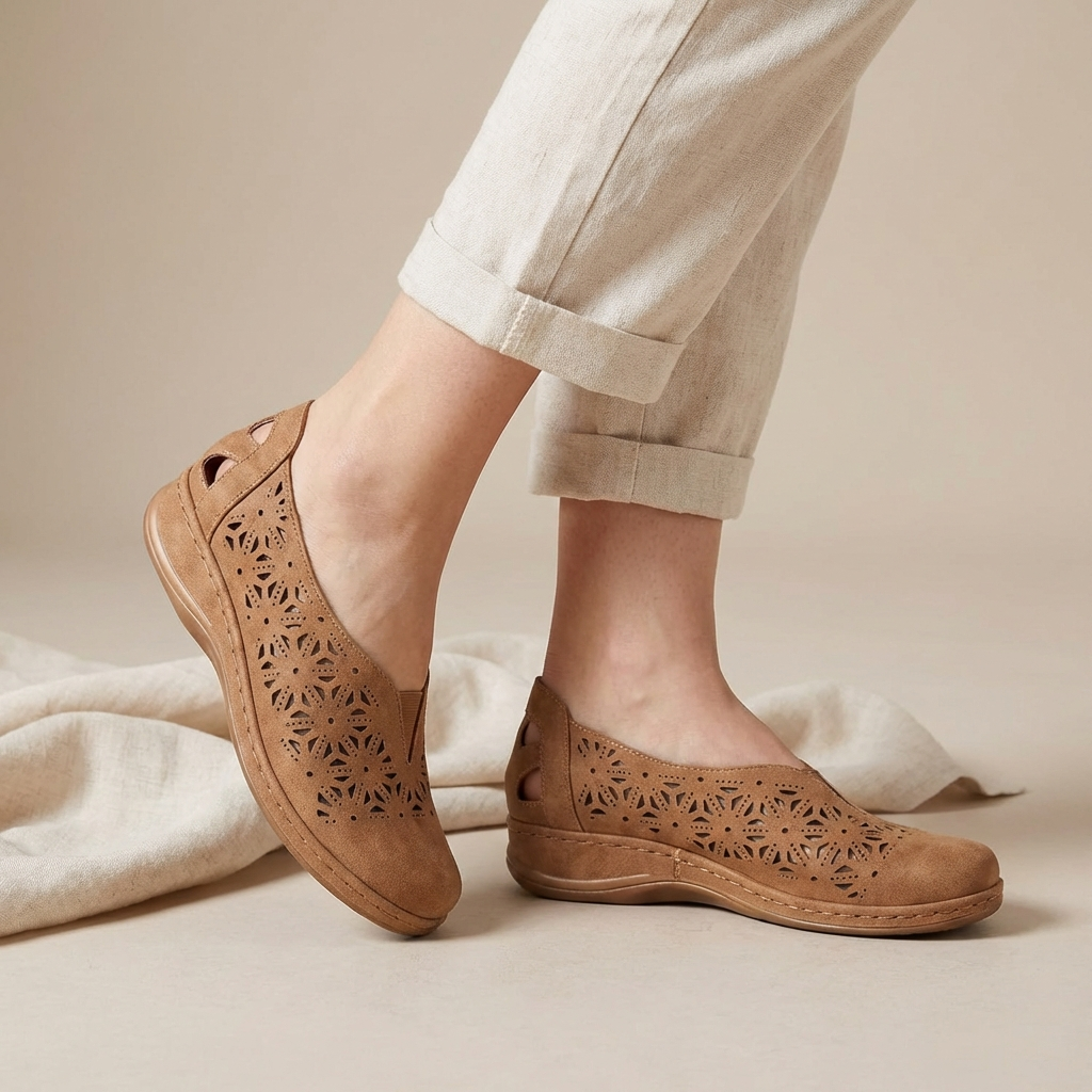 Women's Comfort Flats Breathable Cutout Design - Vonnera