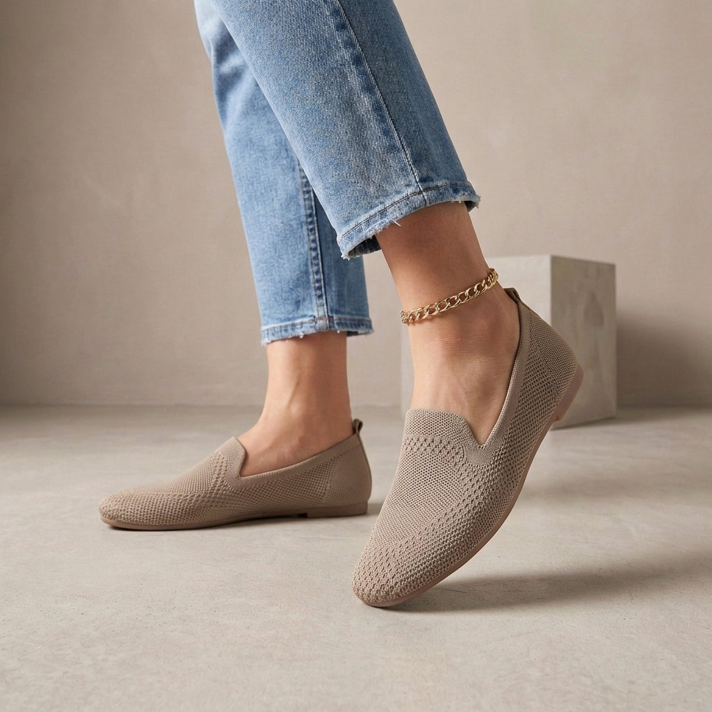 Women's Slip-On Flats Breathable Knit Lightweight