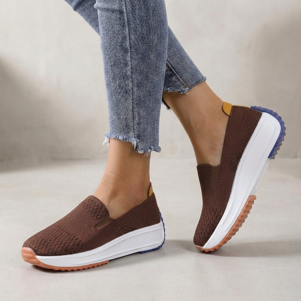 Orthopedic Slip-On Sneakers Platform Knit