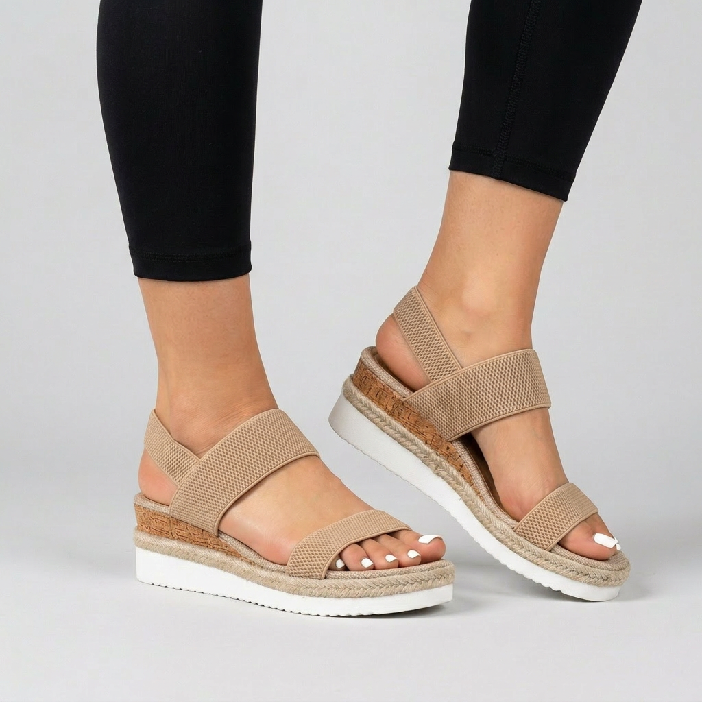 Women's Wedge Sandals Elastic Support Straps - Vonnera