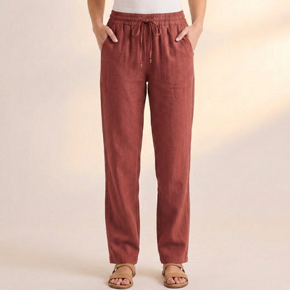 Women's Relaxed Fit Ankle Pants Drawstring Waist