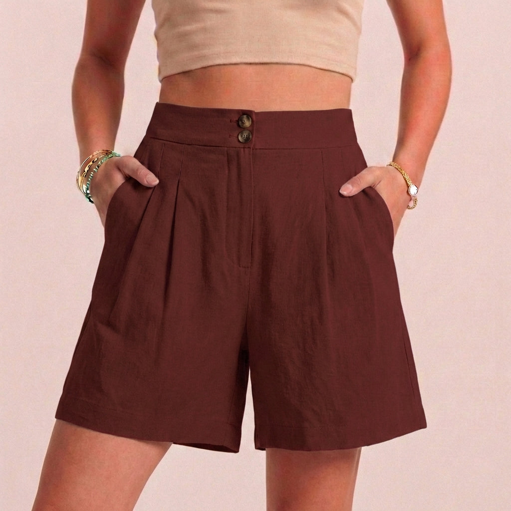 Women's Paperbag Waist Shorts Tailored Side Pockets