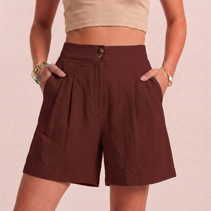 Women's Paperbag Waist Shorts Tailored Side Pockets