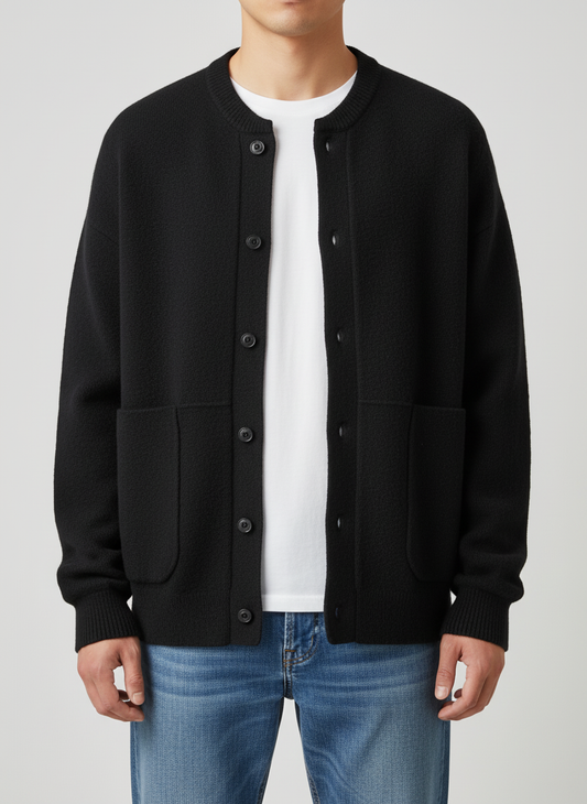 Men's Crew Neck Button Down Sweater - Vonnera