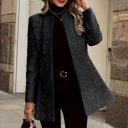 Women's Ankle Coat Single Row Button Notch Lapel