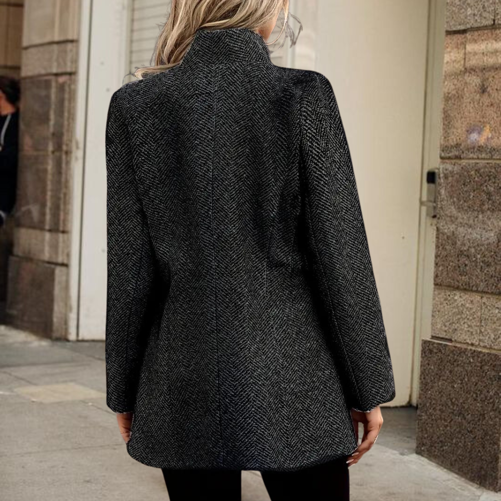 Women's Ankle Coat Single Row Button Notch Lapel