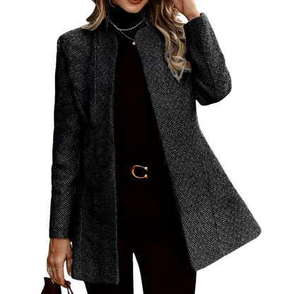 Women's Ankle Coat Single Row Button Notch Lapel