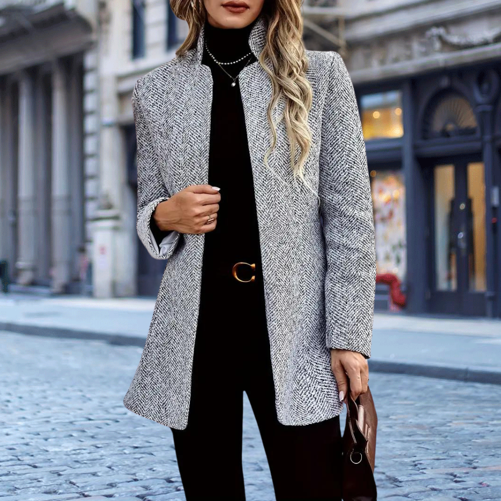 Women's Ankle Coat Single Row Button Notch Lapel - Vonnera
