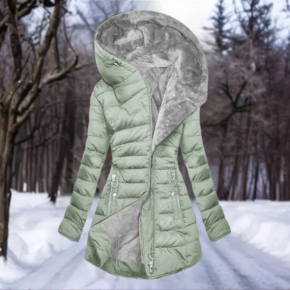 Laura Women's Plush Coat Soft Elegant Beige