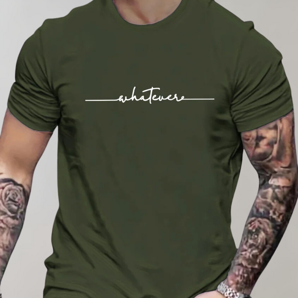 Men's Casual Crew Neck T-Shirt Minimalist Print