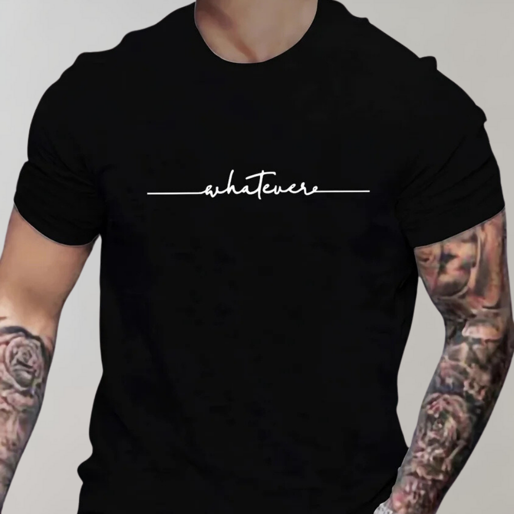 Men's Casual Crew Neck T-Shirt Minimalist Print