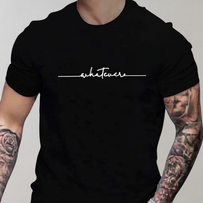 Men's Casual Crew Neck T-Shirt Minimalist Print