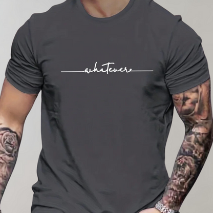 Men's Casual Crew Neck T-Shirt Minimalist Print