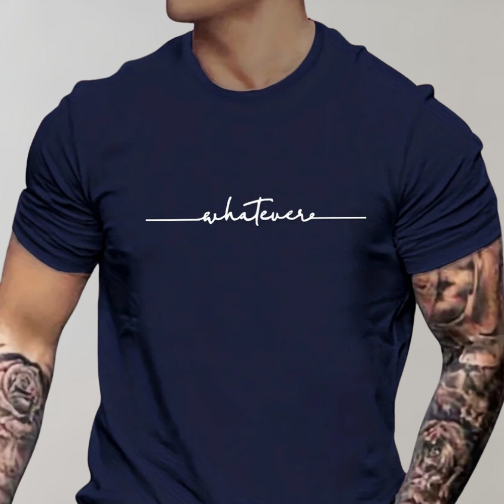 Men's Casual Crew Neck T-Shirt Minimalist Print