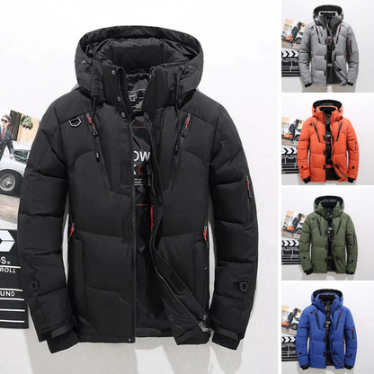 Men's Puffer Coat Zipper Pockets - Vonnera