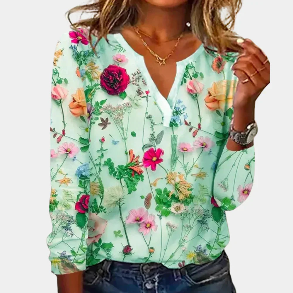 Women's Floral Blouse Casual Cotton - Vonnera