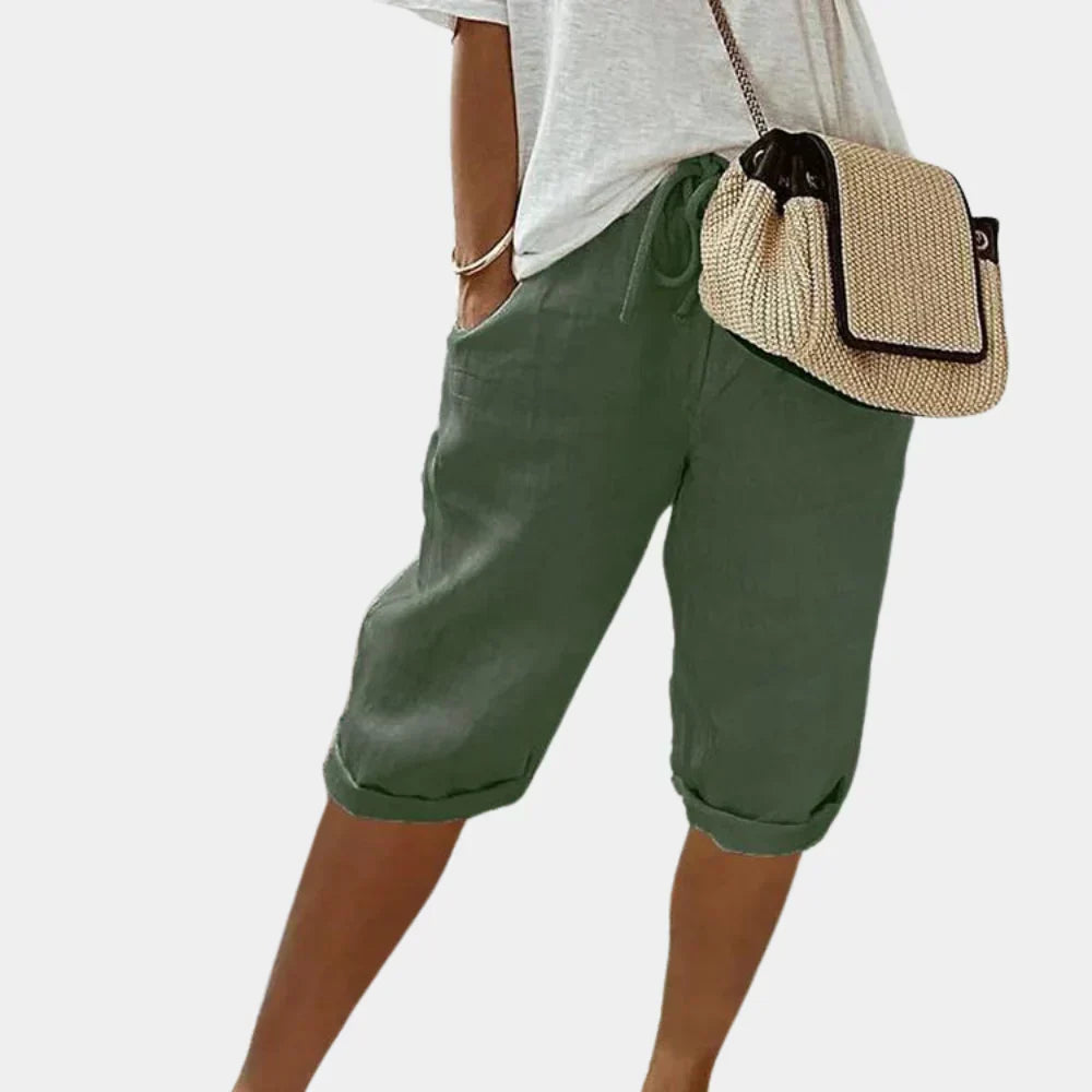 Women's Linen Blend Shorts Comfortable