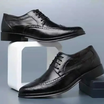 Men's Leather Oxford Shoes Formal Black - Vonnera