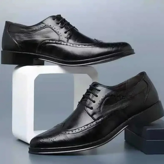 Men's Leather Oxford Shoes Formal Black - Vonnera