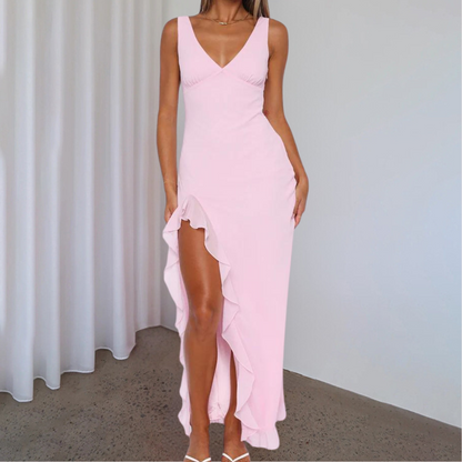 Paige Women's Sleeveless V-Neck Maxi Dress Asymmetrical