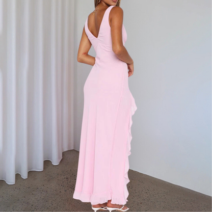 Paige Women's Sleeveless V-Neck Maxi Dress Asymmetrical