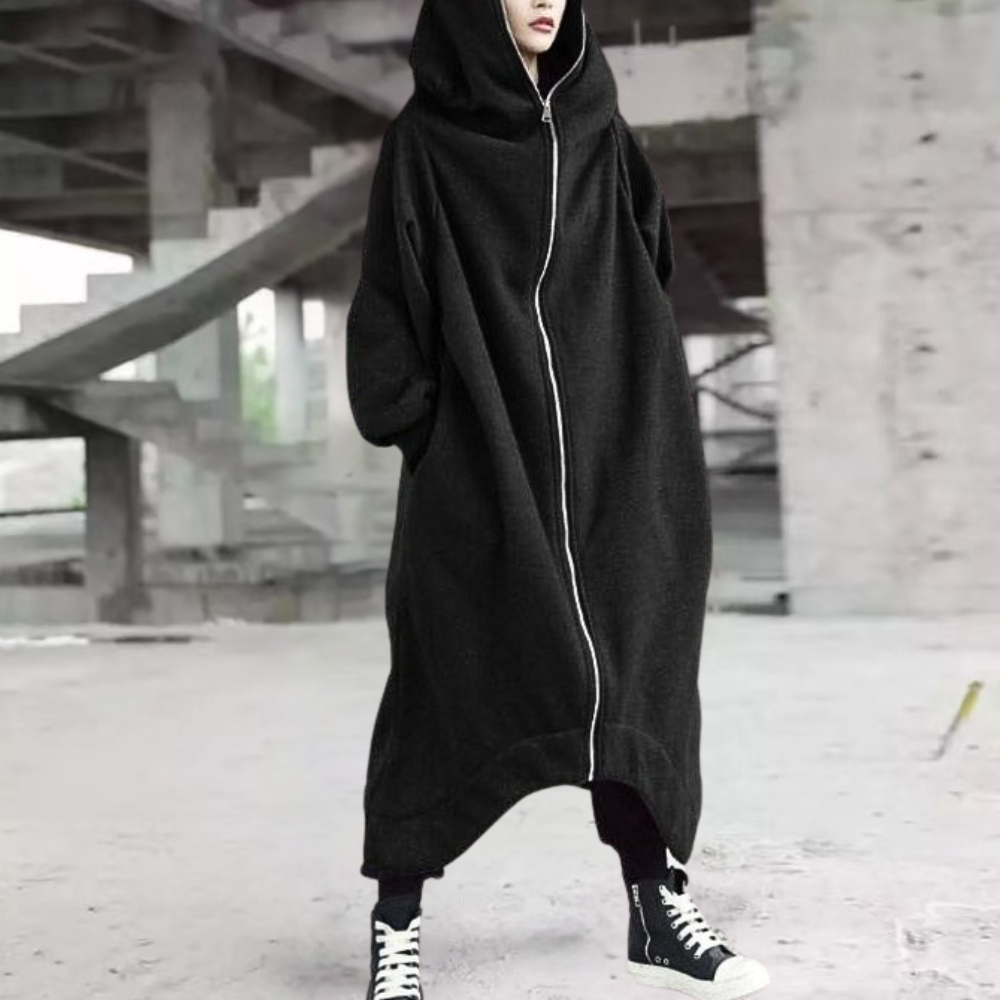 Women's Oversized Hooded Zip Coat - Vonnera