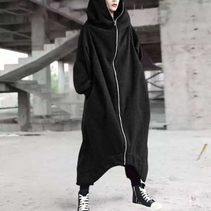 Women's Oversized Hooded Zip Coat - Vonnera