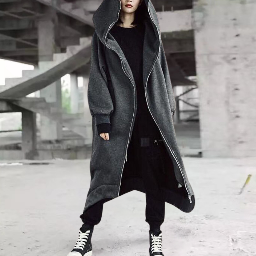 Women's Oversized Hooded Zip Coat