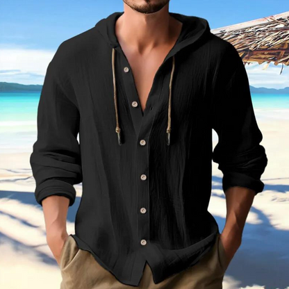 Men's Hooded Long Sleeve Shirt - Vonnera