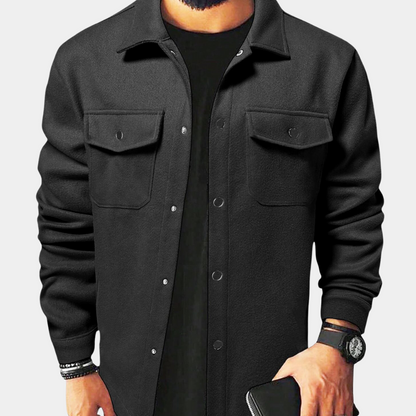 Men's Button Down Shirt Jacket Cotton - Vonnera