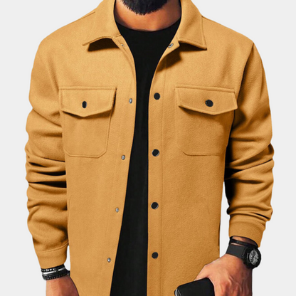 Men's Button Down Shirt Jacket Cotton