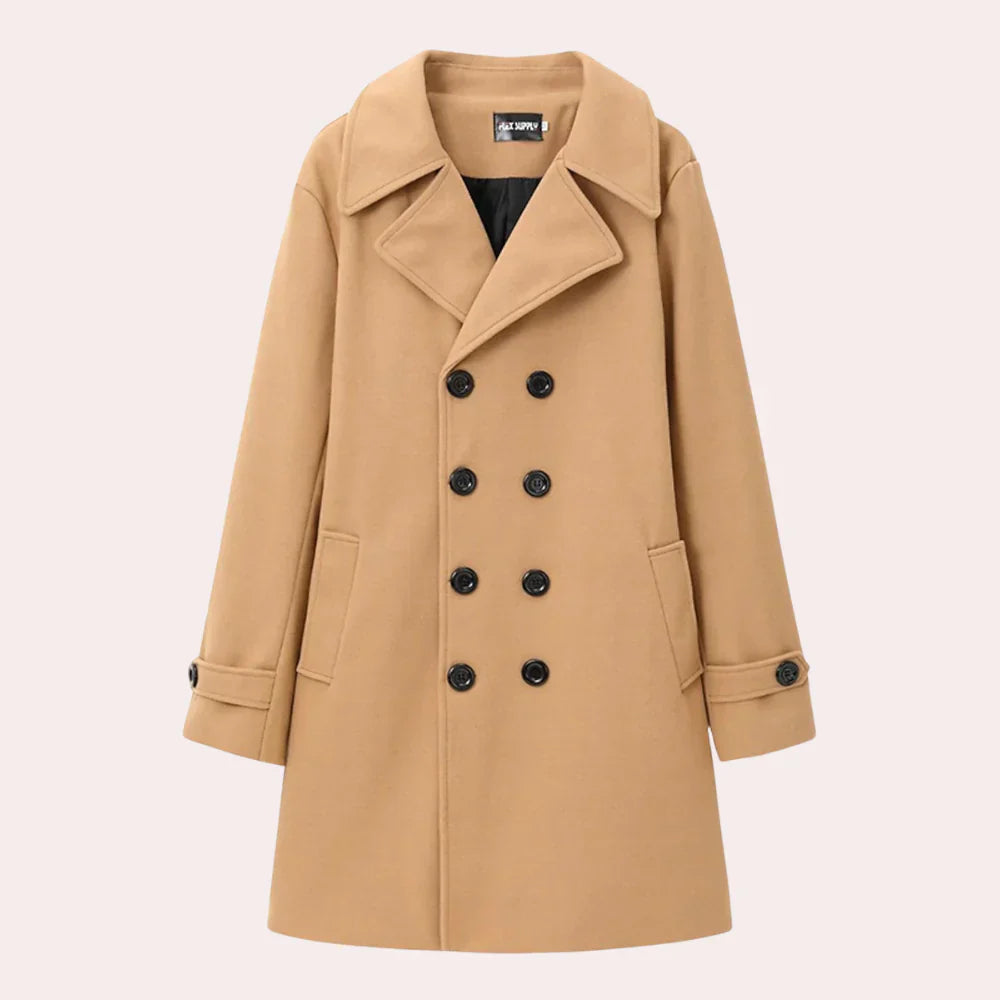 Men's Wool Coat Elegant Black - Vonnera