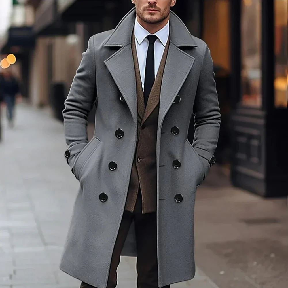 Men's Wool Coat Elegant Black